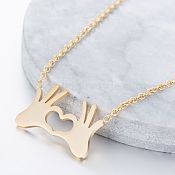 Simple Style Gesture Stainless Steel Hollow Out Necklace 1 Piece