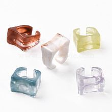 Acrylic Curved Rectangle Open Cuff Ring for Women XK1901