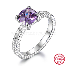 S925 Sterling Silver Diamond Colorful Zircon Ring AM8167